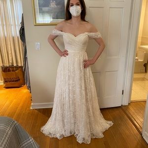 BHLDN Whispers+Echoes Freesia Gown, size 6, ivory